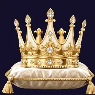 Gold crown on cushion — Slots Gallery