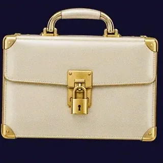 Locked leather briefcase — Slots Gallery
